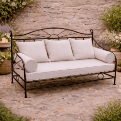 Banquette - Fer Forgé - Soleil - 3 Places -