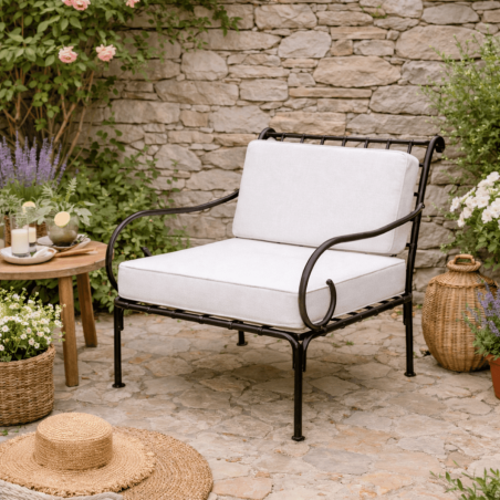 Fauteuil - Fer Forgé - Provence - 1 Place -