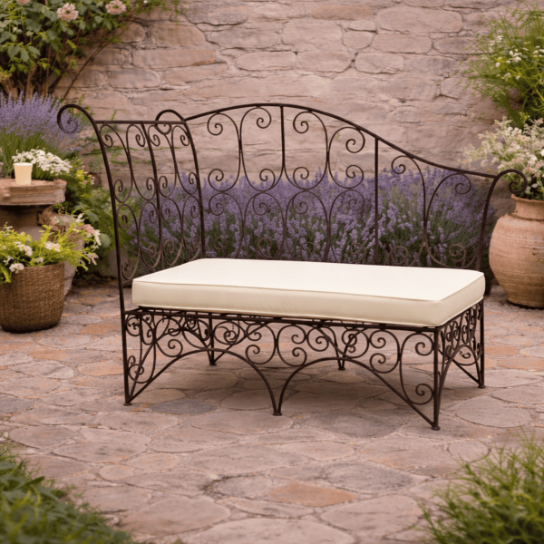 Fauteuil - Méridienne - Fer Forgé - Vague - 1 Place -