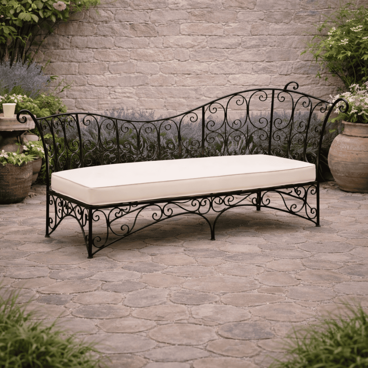 Méridienne - Fer Forgé - Vague - 3 places -