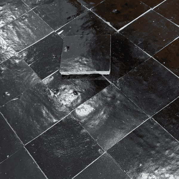 Carrelage - Véritable Zellige de Fès - Noir Métallisé -
