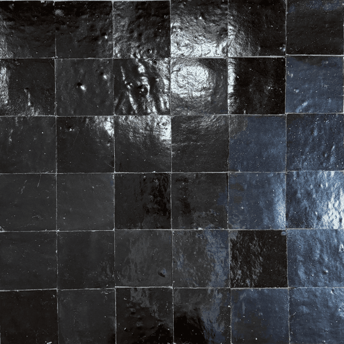 Carrelage - Véritable Zellige de Fès - Noir Métallisé -