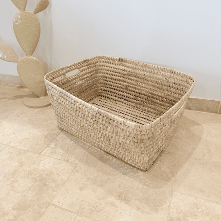 Panière artisanale - Doum - 65/50/30 cm -