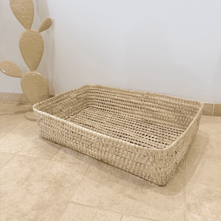 Panière artisanale - Doum - 80/50/20 cm -