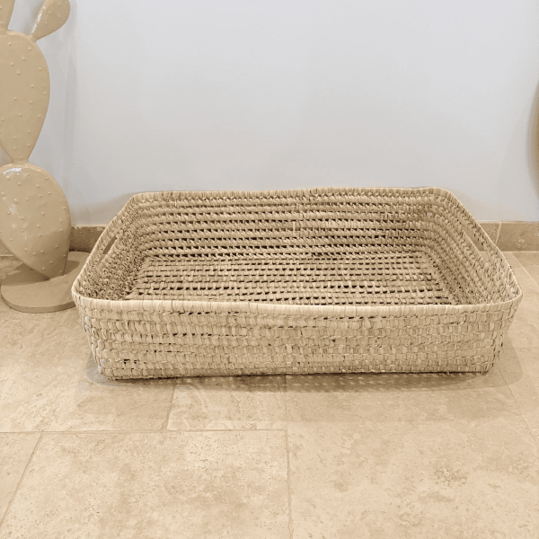 Panière artisanale - Doum - 80/50/20 cm -
