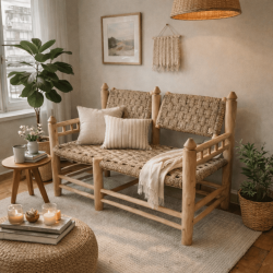 Banquette - Bohème - 2 places - Travaillée -