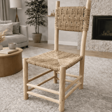 Chaise en Bois & Corde - Bohème -