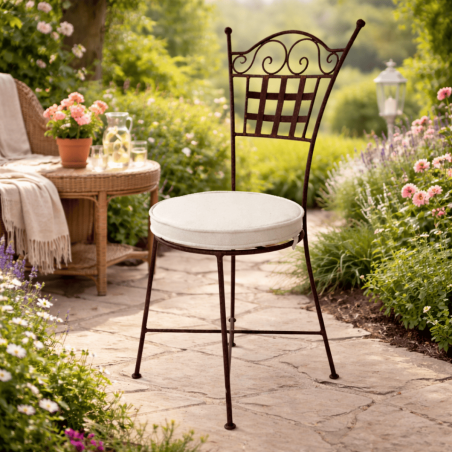 Chaise en fer forgé - Alice Ronde -