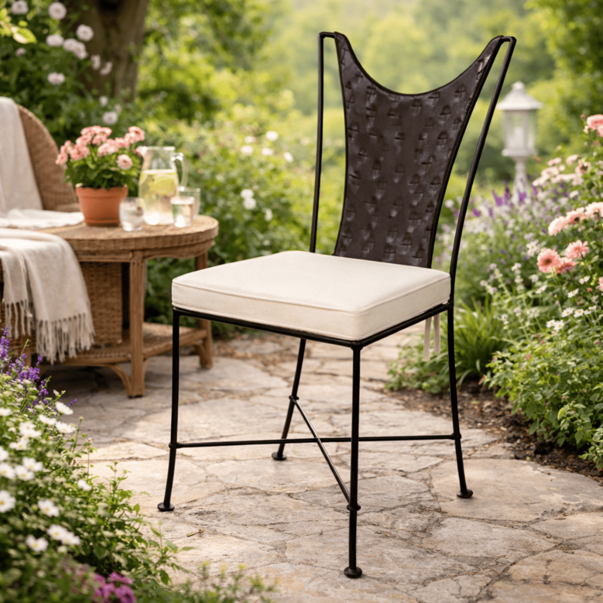 Chaise en fer forgé - Ciselée -