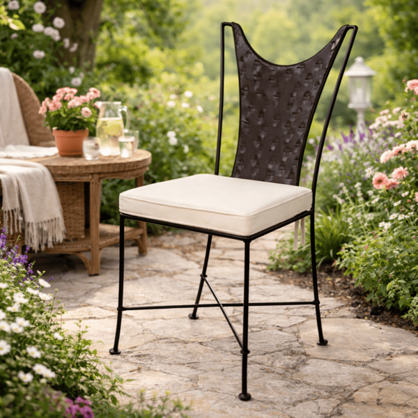 Chaise en fer forgé - Ciselée -
