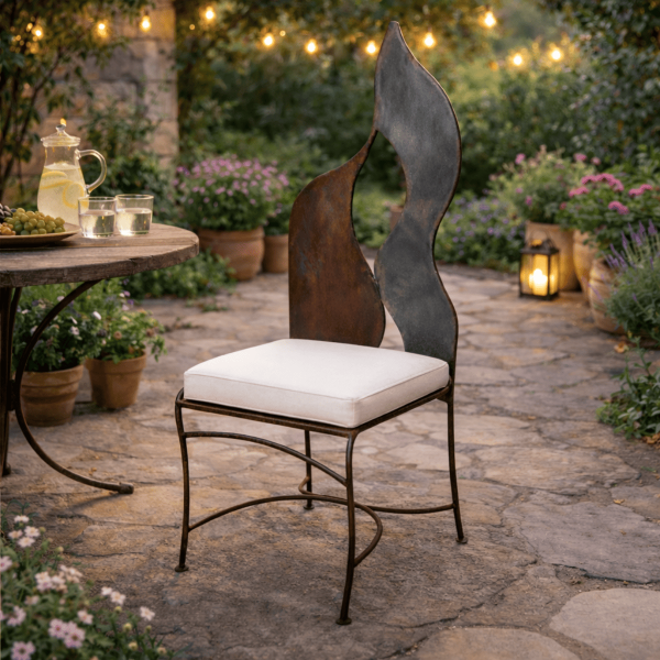 Chaise en fer forgé - Flamme -