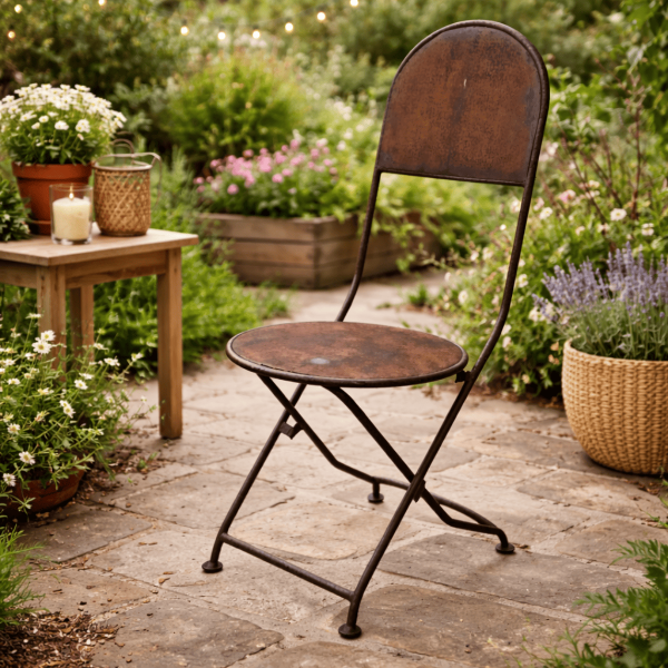 Chaise en fer forgé - Pliable -