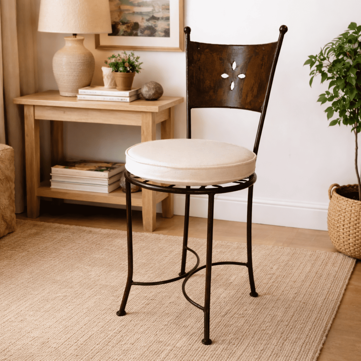 Chaise en fer forgé - Trèfle Basse -