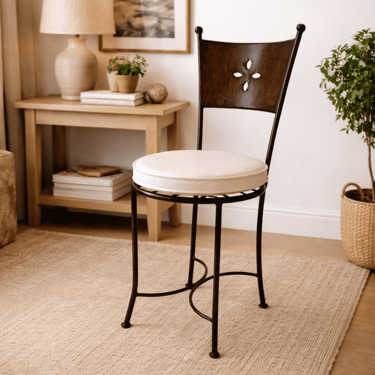 Chaise en fer forgé - Trèfle -