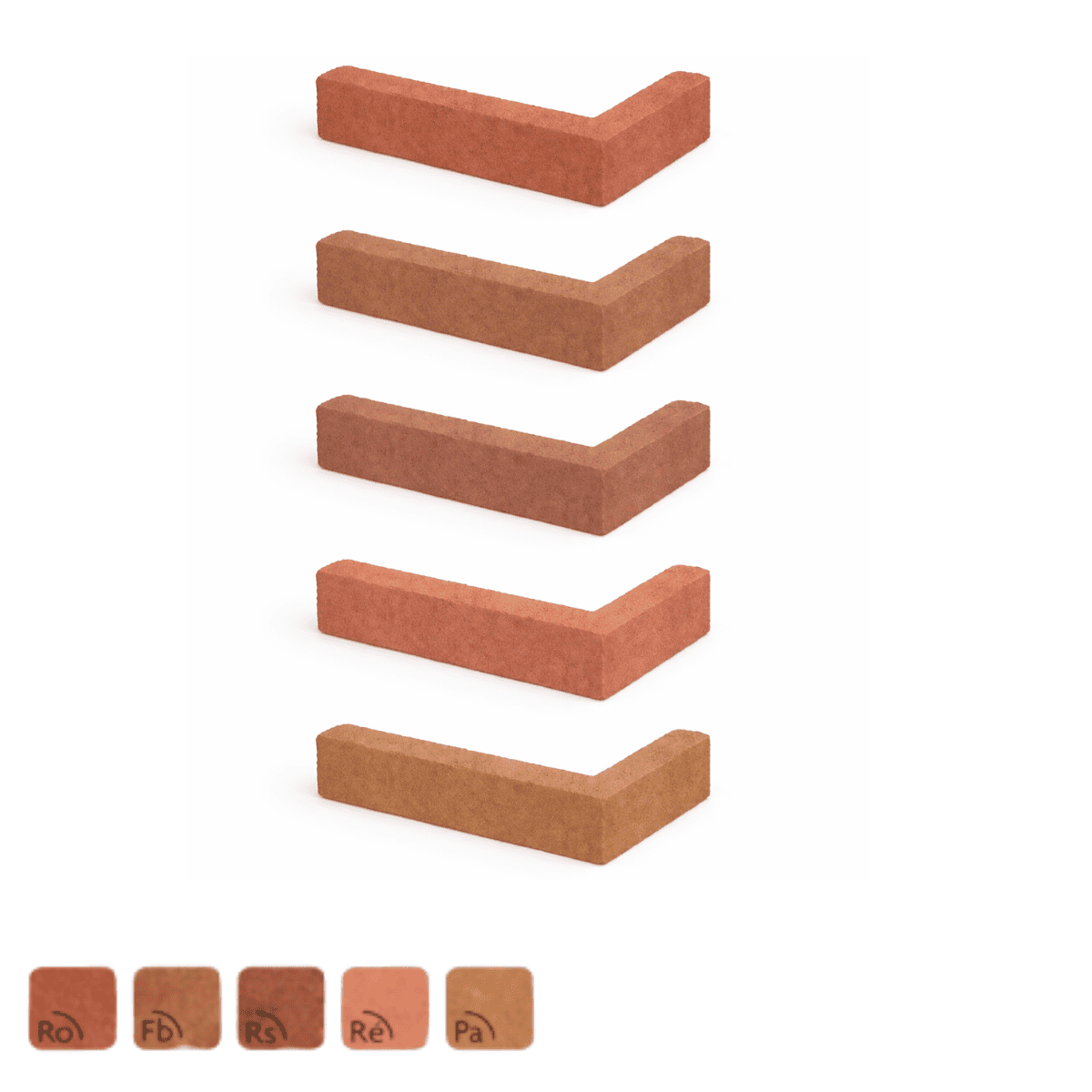 Brique - Plaquette Equerre de Parement - 28x13,5x5cm - 2cm - Panachée -