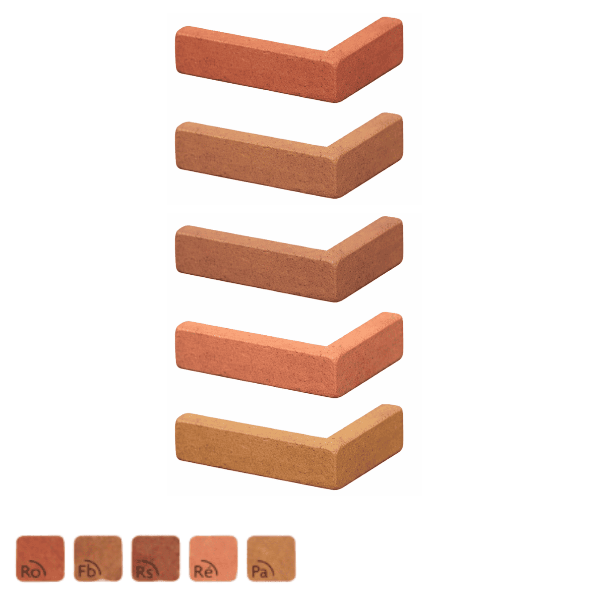 Brique - Plaquette Equerre de Parement - 22x10,5x5cm - 2cm - Panachée -