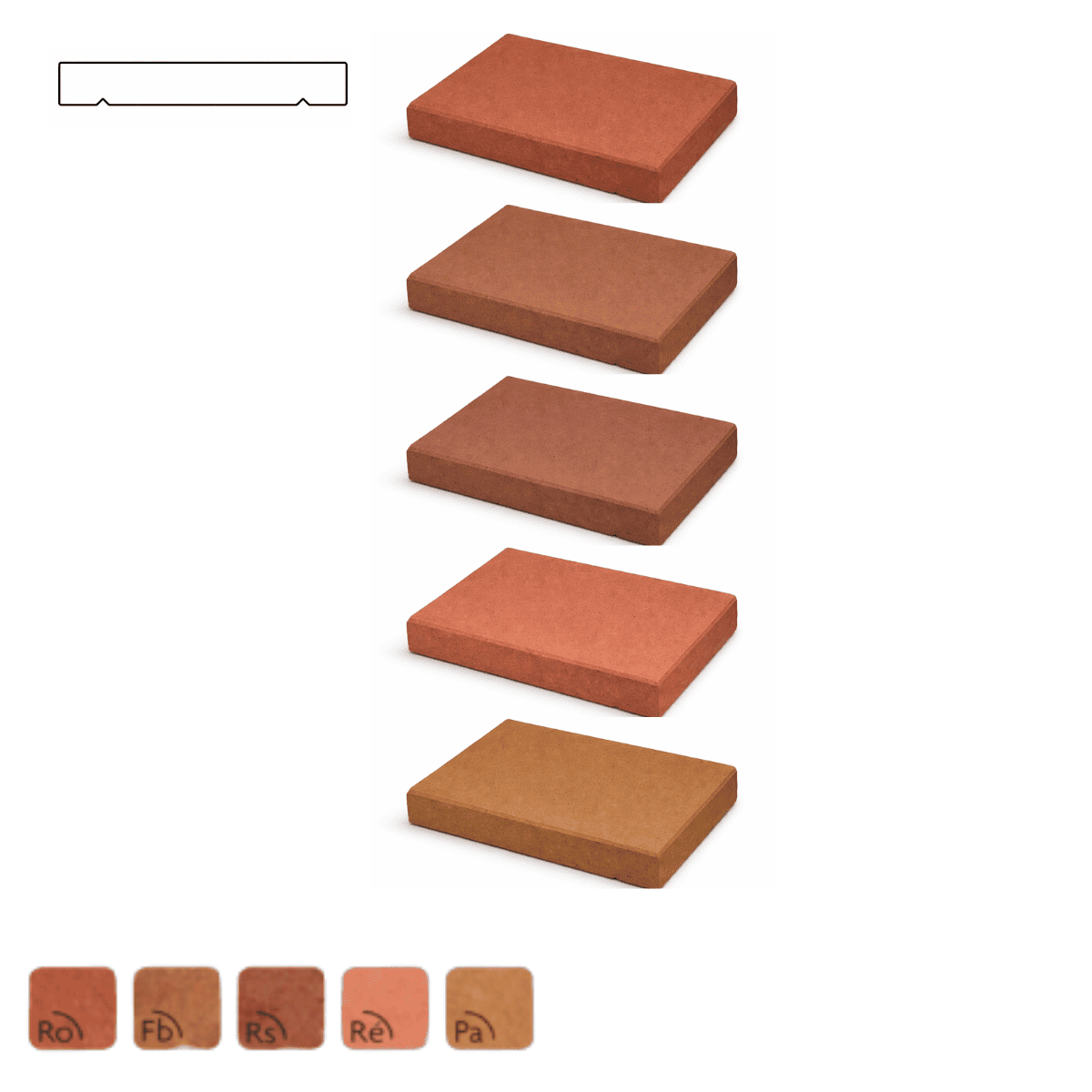 Brique Foraine - Couvertine - 42x28cm - 5cm - Panachée -