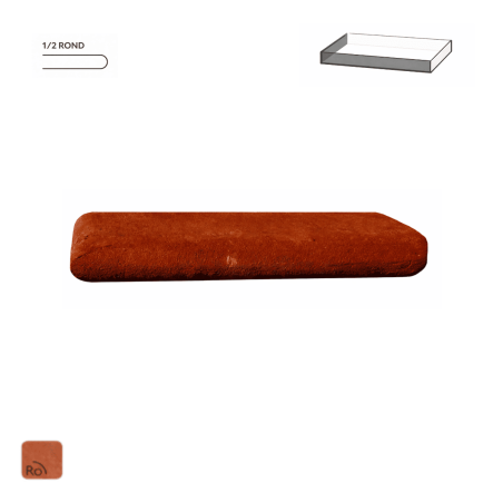 Brique Moulurée - Violette de retour - 1/2 rond - 42/13,5cm - 5cm -