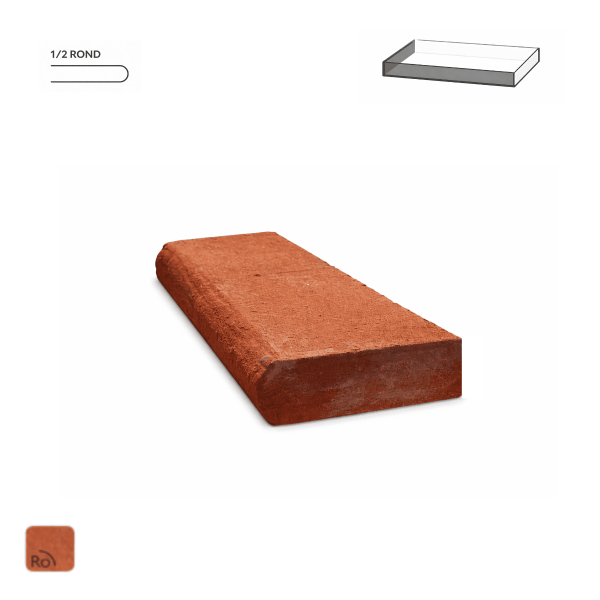 Brique Moulurée - Violette de retour - 1/2 rond - 42/13,5cm - 5cm -