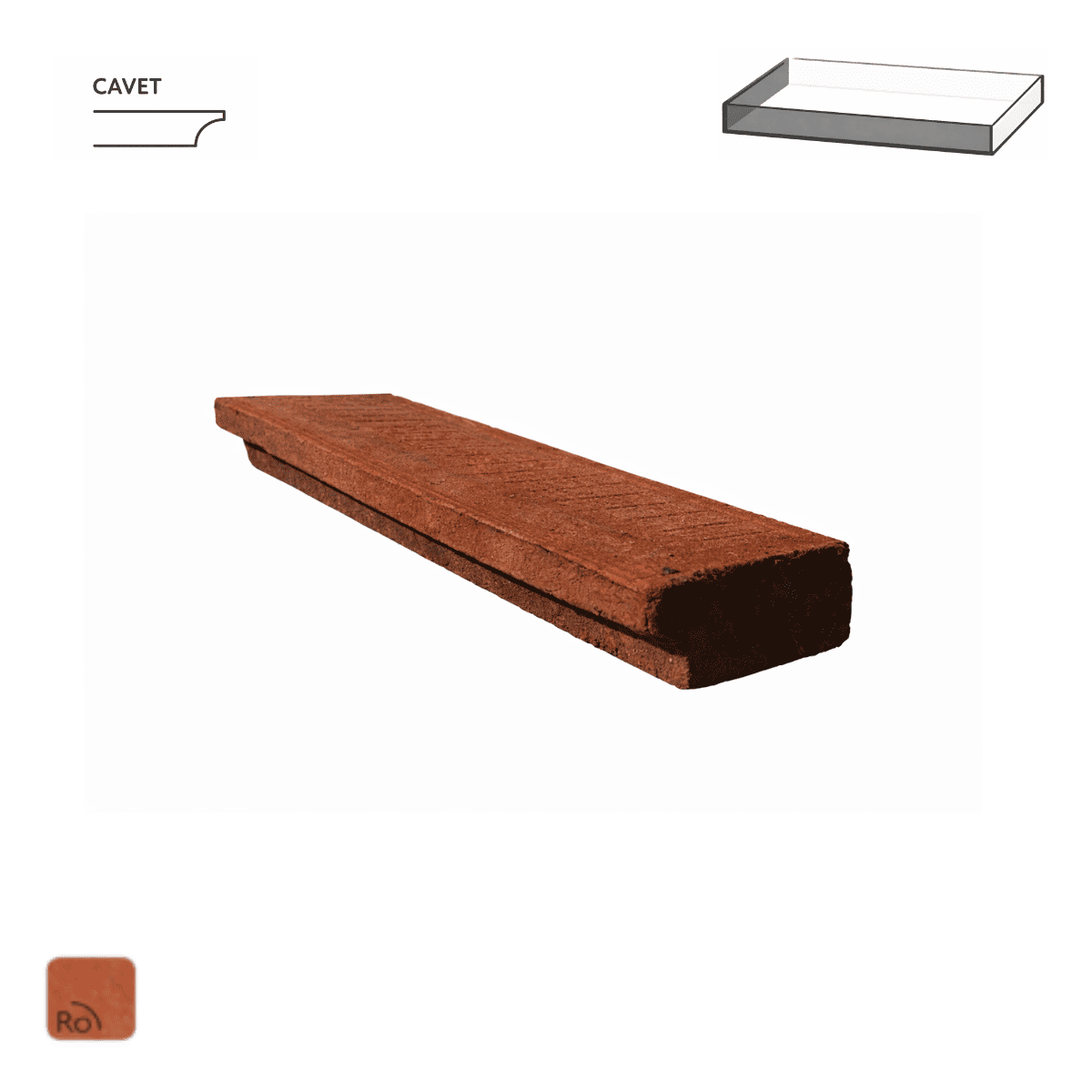 Brique Moulurée - Violette de retour - Cavet droite - 42/13,5cm - 5cm -