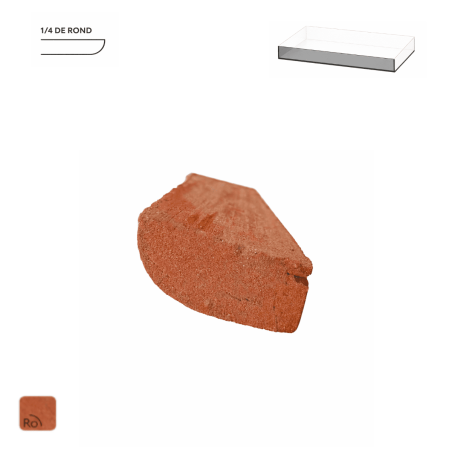 Brique Moulurée - Violette - 42x13,5cm - 5cm - 1/4 rond -