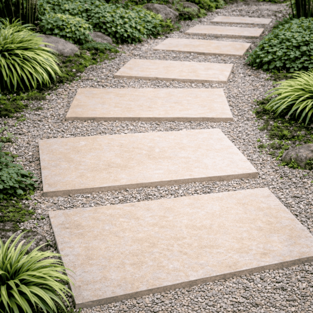 Pas Japonais - Travertin 1er choix LIGHT MIX - Beige - 60x90cm - 30mm - Vieillie -