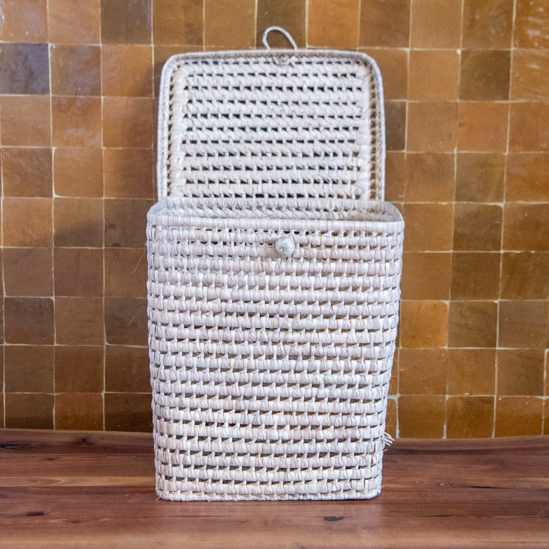 Panière artisanale - Doum - ≈40x40x50cm - Jules -