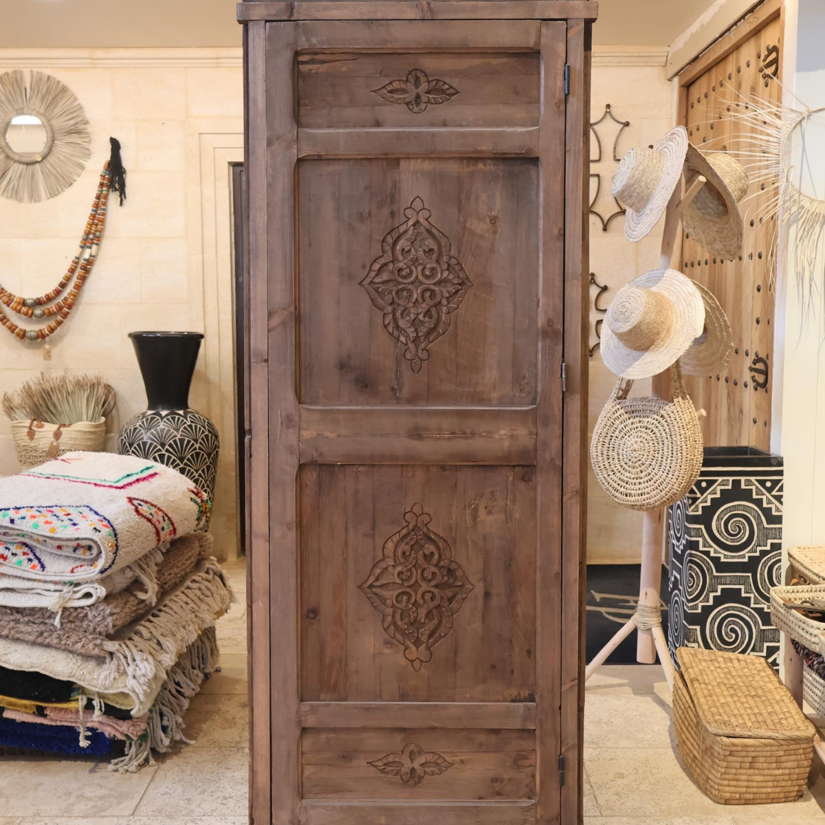 Porte en Bois Marocaine - ≈ 199x78cm - Qalea -