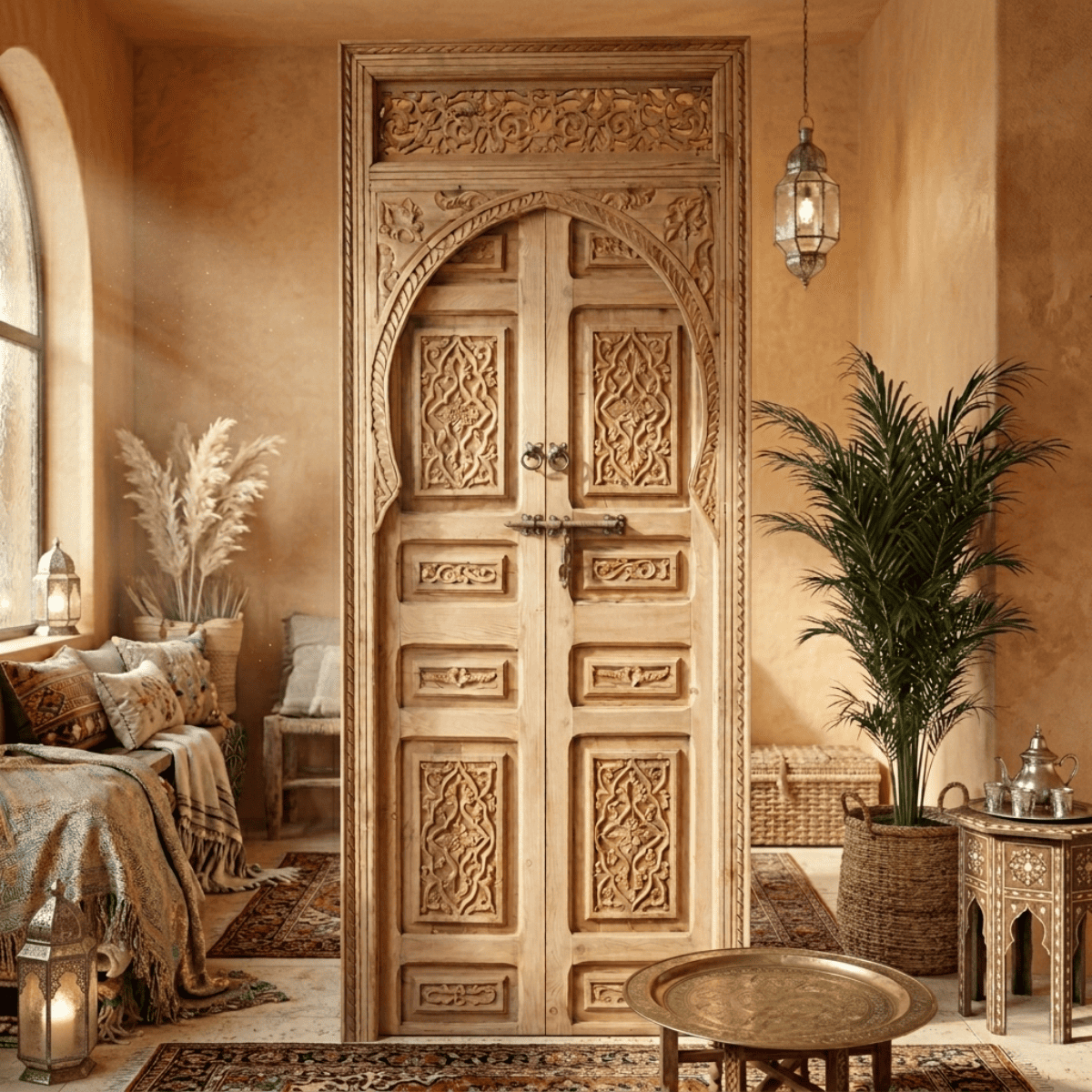 Porte en Bois Marocaine - ≈ 225x84cm - Shakhsia -