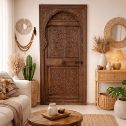 Porte en Bois Marocaine - ≈ 199x78cm - Qalea -