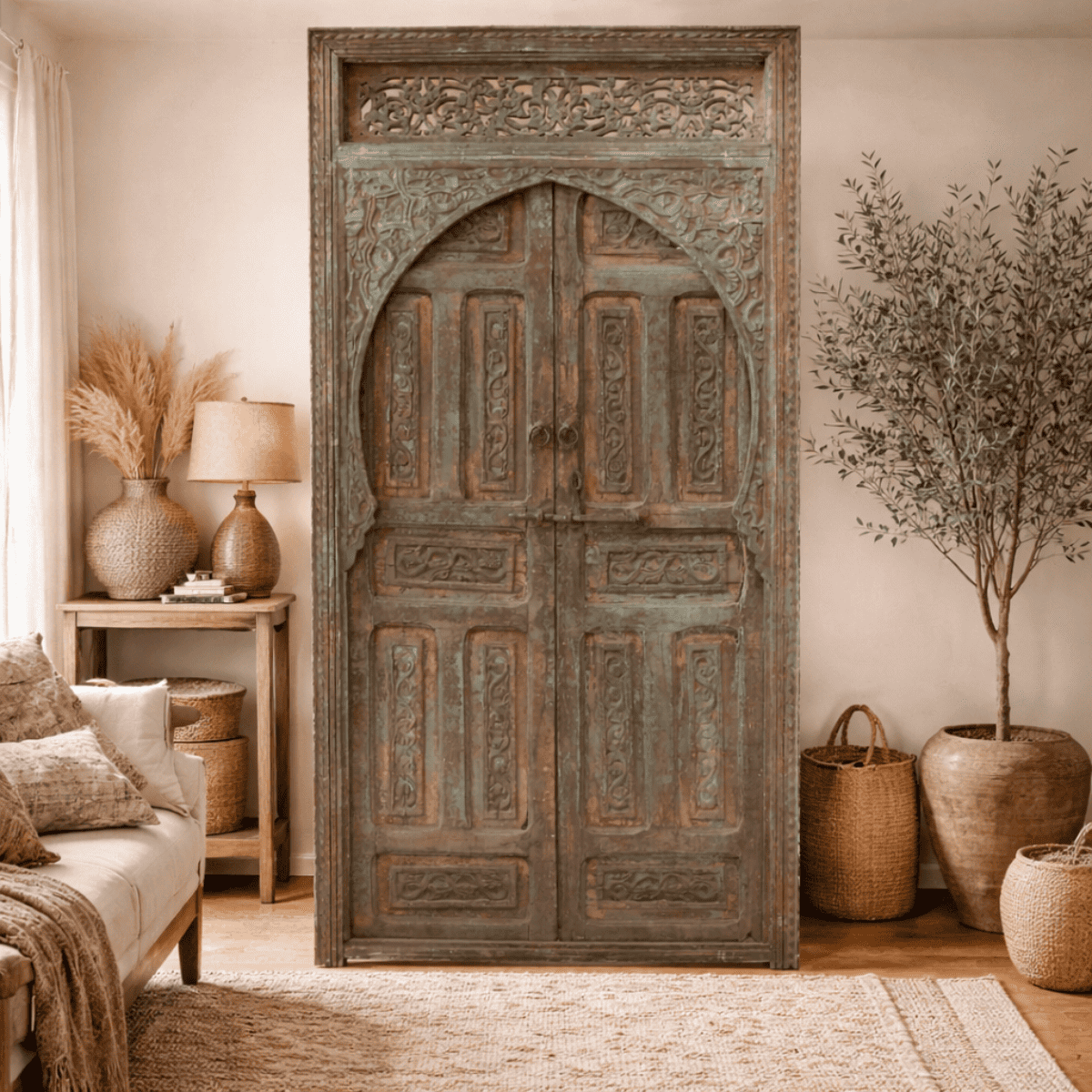 Porte en Bois Marocaine - ≈ 216x100cm - Daw -
