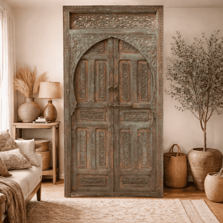 Porte en Bois Marocaine - ≈ 216x100cm - Daw -
