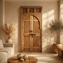 Porte en Bois Marocaine - ≈ 228x86cm - Khiata -