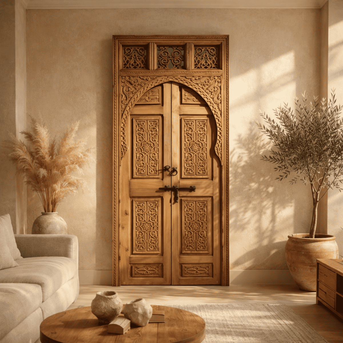 Porte en Bois Marocaine - ≈ 228x86cm - Khiata -