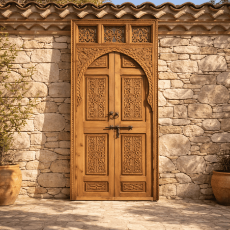 Porte en Bois Marocaine - ≈ 228x86cm - Khiata -
