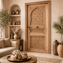 Porte en Bois Marocaine - ≈ 205x88cm - Taqi -