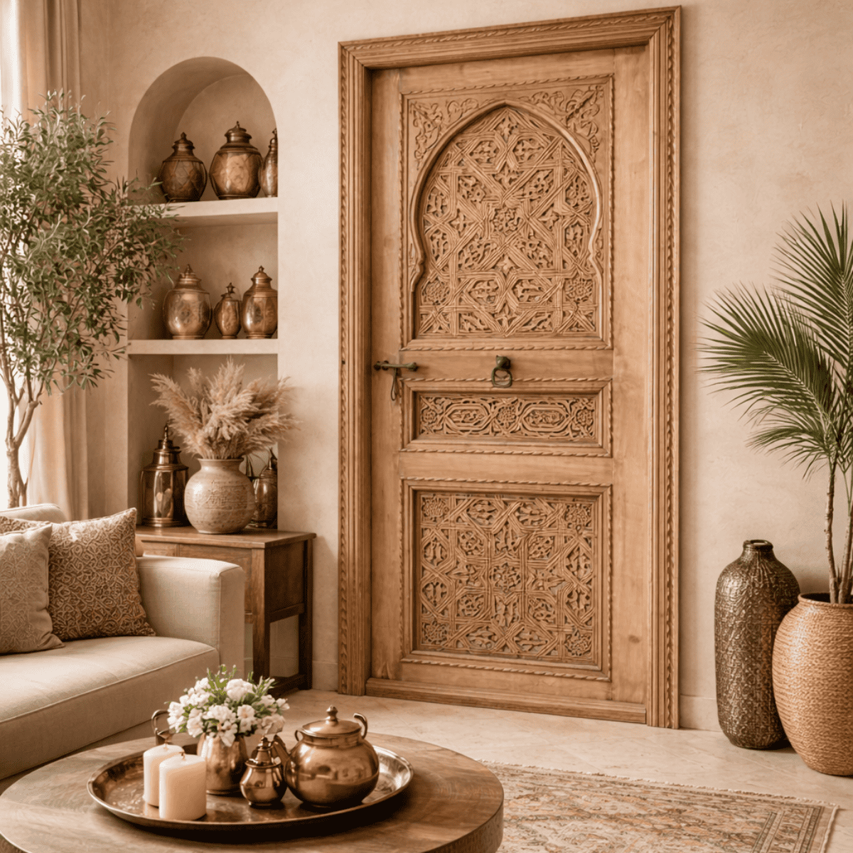Porte en Bois Marocaine - ≈ 205x88cm - Taqi -