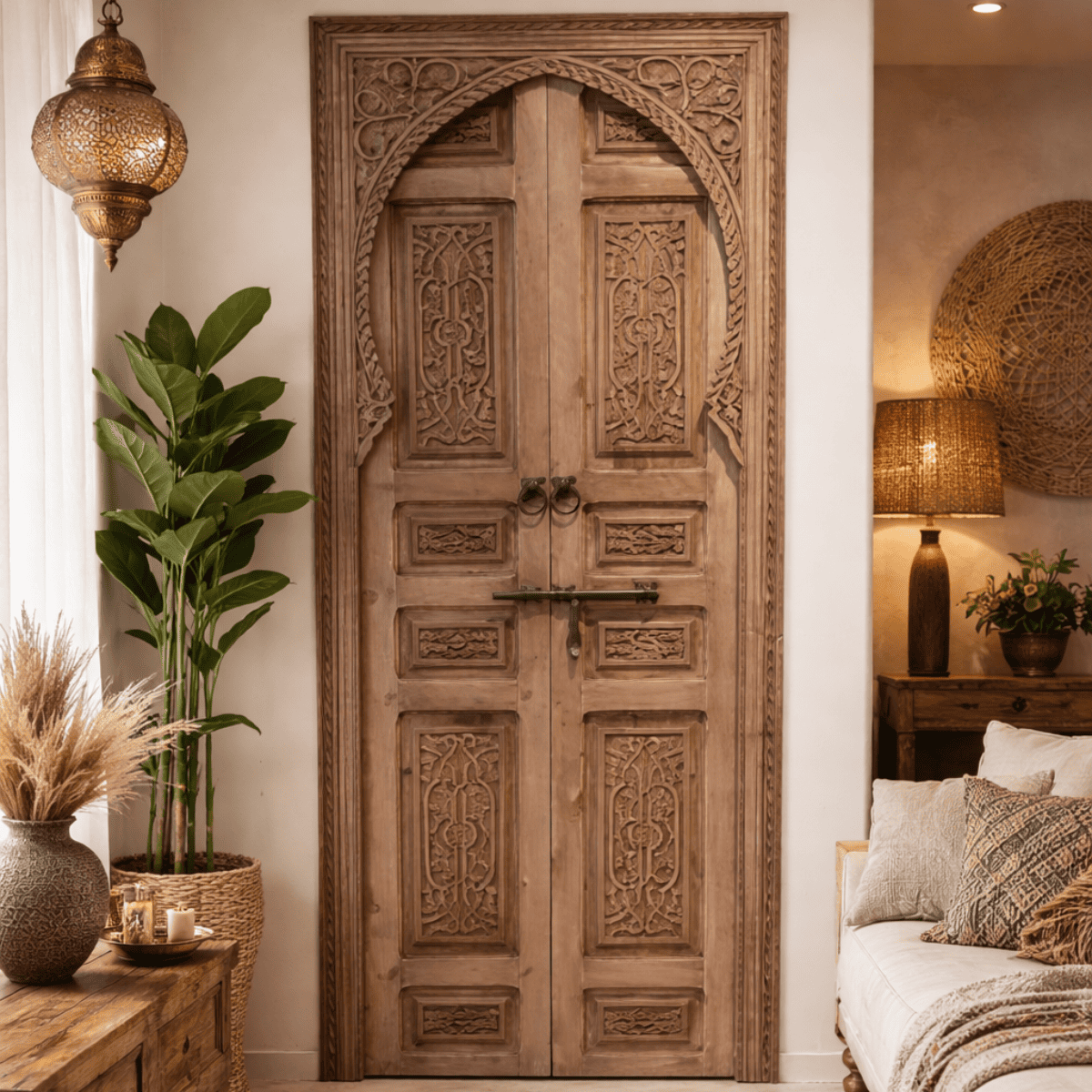 Porte en Bois Marocaine - ≈ 201x72cm - Wafra -