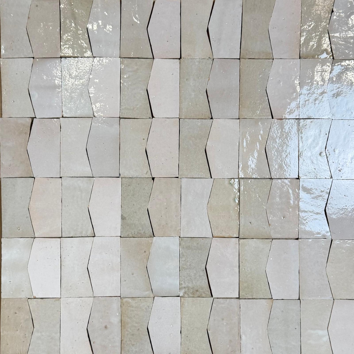 Carrelage - Véritable Zellige de Fès - Zohra - Grège -