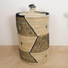 Panière artisanale - Doum - ≈ d40x60cm - Bicolore -
