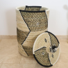 Panière artisanale - Doum - ≈ d40x60cm - Bicolore -