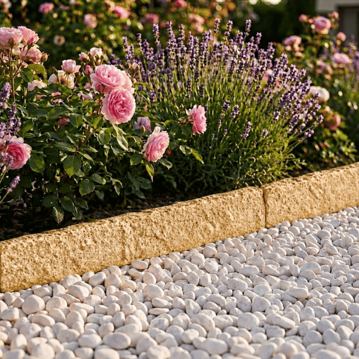 Bordure Granit Jaune Éclatée - Hauteur 15/20cm - Longueur libre - Epaisseur 8cm -