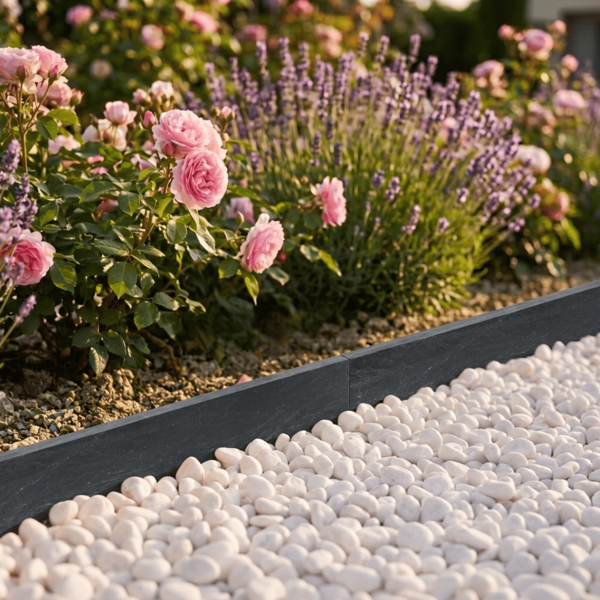 Bordure Piquet Ardoise Noire Sciée - Hauteur 10cm - Longueur 1m - Epaisseur 3cm -