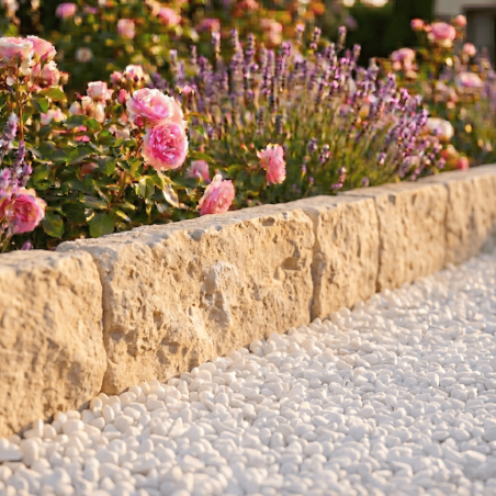 Bordure Barette Beige Naturelle Éclatée - Hauteur 10cm - Longueur libre - Epaisseur 5cm -