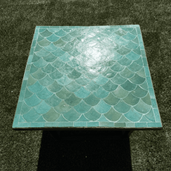 Table Basse - Zellige - Ecaille - Vert Menthe - 50x50cm - Hauteur 43cm -