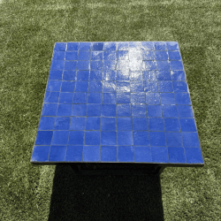 Table Basse - Zellige - Carré - Bleu Majorelle - 50x50cm - Hauteur 43cm -