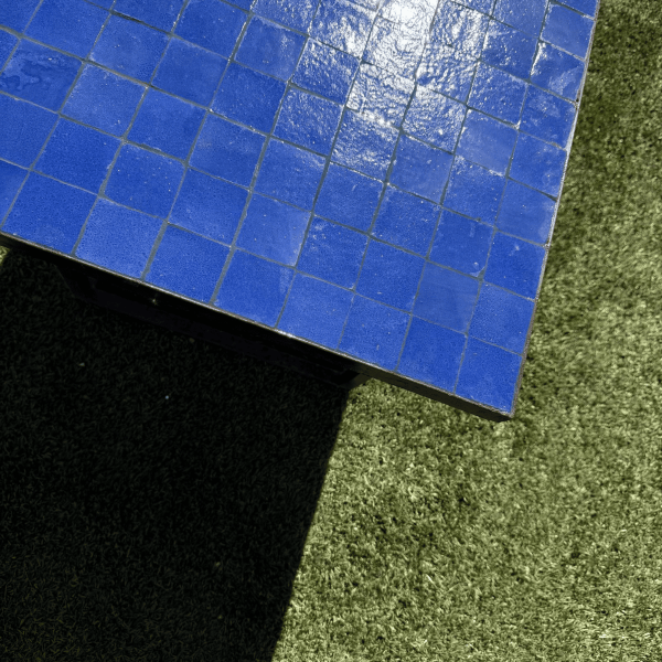 Table Basse - Zellige - Carré - Bleu Majorelle - 50x50cm - Hauteur 43cm -