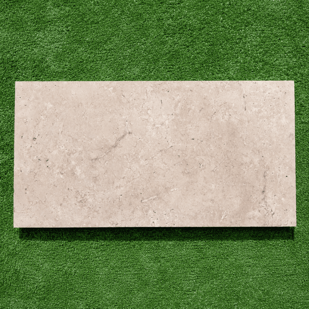 Margelle Travertin 1er choix MIX Beige - 61 x 30,5 x 3 cm - Bord droit - Vieillie -