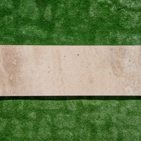 Palis en Travertin Mix Beige - Bord Droit - 120 x 30,5 x 3 cm -
