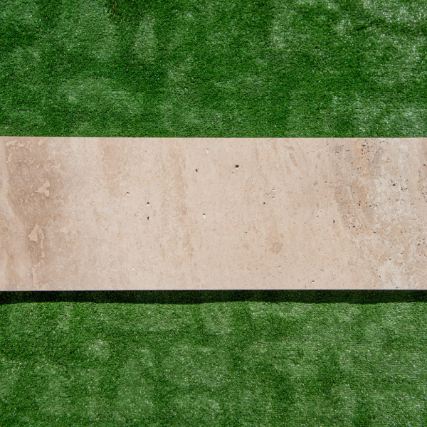 Dessus de Mur en Travertin Mix Beige - Bord Droit - 120 x 30,5 x 3 cm -